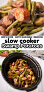 Crock Pot Sausage, Potatoes and Green Beans (Swamp Potatoes) recipe Pinterest image