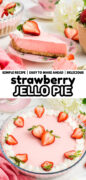 Strawberry Jello Pie recipe Pinterest image