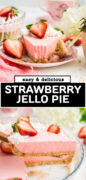 Strawberry Jello Pie recipe Pinterest image