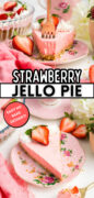 Strawberry Jello Pie recipe Pinterest image