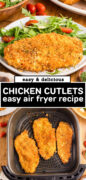 Air Fryer Chicken Cutlets recipe pinterest image