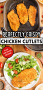 Air Fryer Chicken Cutlets recipe pinterest image