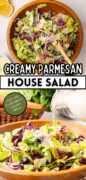 Carrabba’s Copycat Creamy Parmesan House Salad recipe Pinterest image