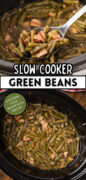 Southern Slow Cooker Green Beans with Bacon recipe Pinterest image