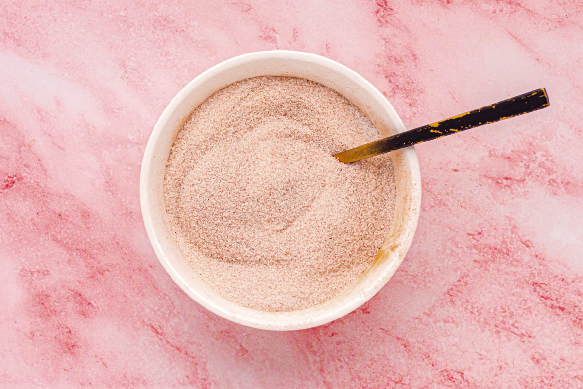 cinnamon and sugar mixed in a bowl.