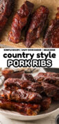 Oven Baked Country Style Pork Ribs recipe Pinterest Image