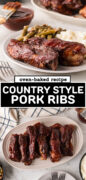 Oven Baked Country Style Pork Ribs recipe Pinterest Image