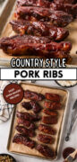 Oven Baked Country Style Pork Ribs recipe Pinterest Image