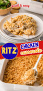 Ritz Cracker Chicken Casserole pinterest image