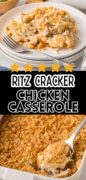 Ritz Cracker Chicken Casserole pinterest image