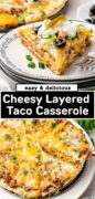 Taco Casserole with Tortillas recipe Pinterest Image
