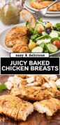 Oven Baked Chicken Breasts recipe Pinterest image