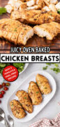 Oven Baked Chicken Breasts recipe Pinterest image