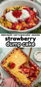 Strawberry Dump Cake recipe Pinterest image