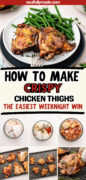 Oven Baked Crispy Chicken Thighs recipe Pinterest image