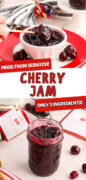 Homemade Cherry Jam no pectin recipe Pinterest image