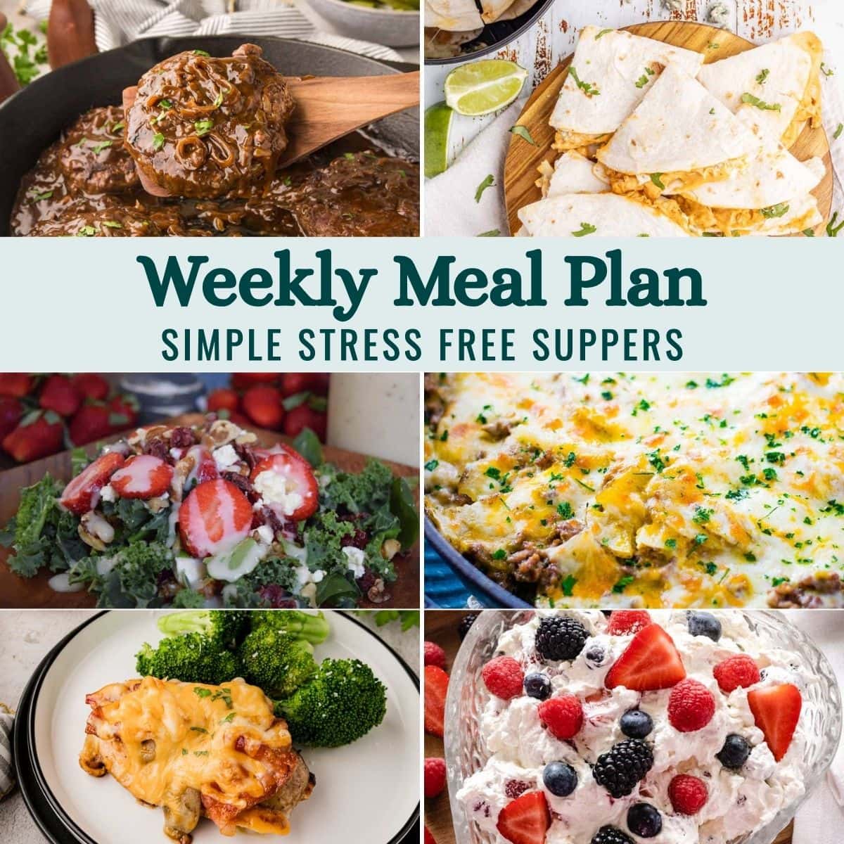 Weekly Meal Plan Menu for the Week of July 20, 2026 collage image.
