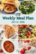 Weekly Meal Plan Menu for the Week of July 27, 2026 Pinterest image.