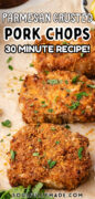 Oven Baked Garlic Parmesan Pork Chops recipe Pinterest image