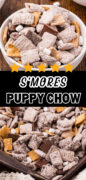 Easy S’mores Muddy Buddies sweet and salty snack mix Pinterest image