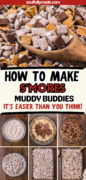 Easy S’mores Muddy Buddies sweet and salty snack mix Pinterest image