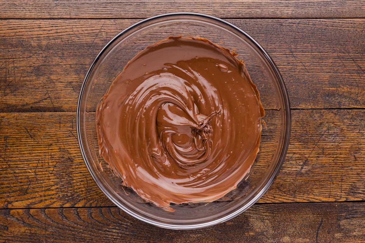 Melted chocolate in a bowl.