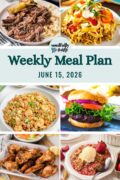 Weekly Meal Plan Menu for the Week of June 15, 2026 Pinterest image.