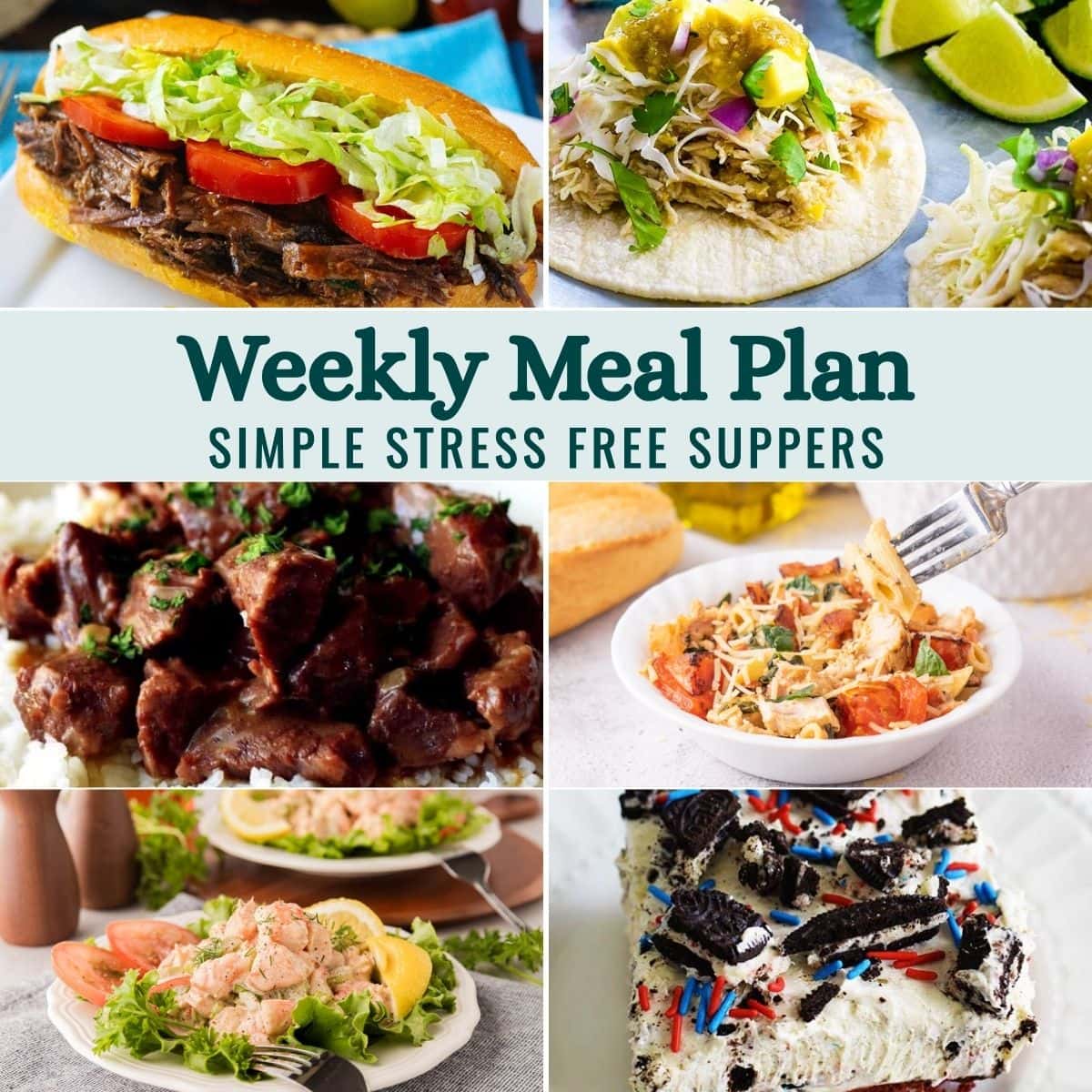 Weekly Meal Plan Menu for the Week of June 29, 2026 image.