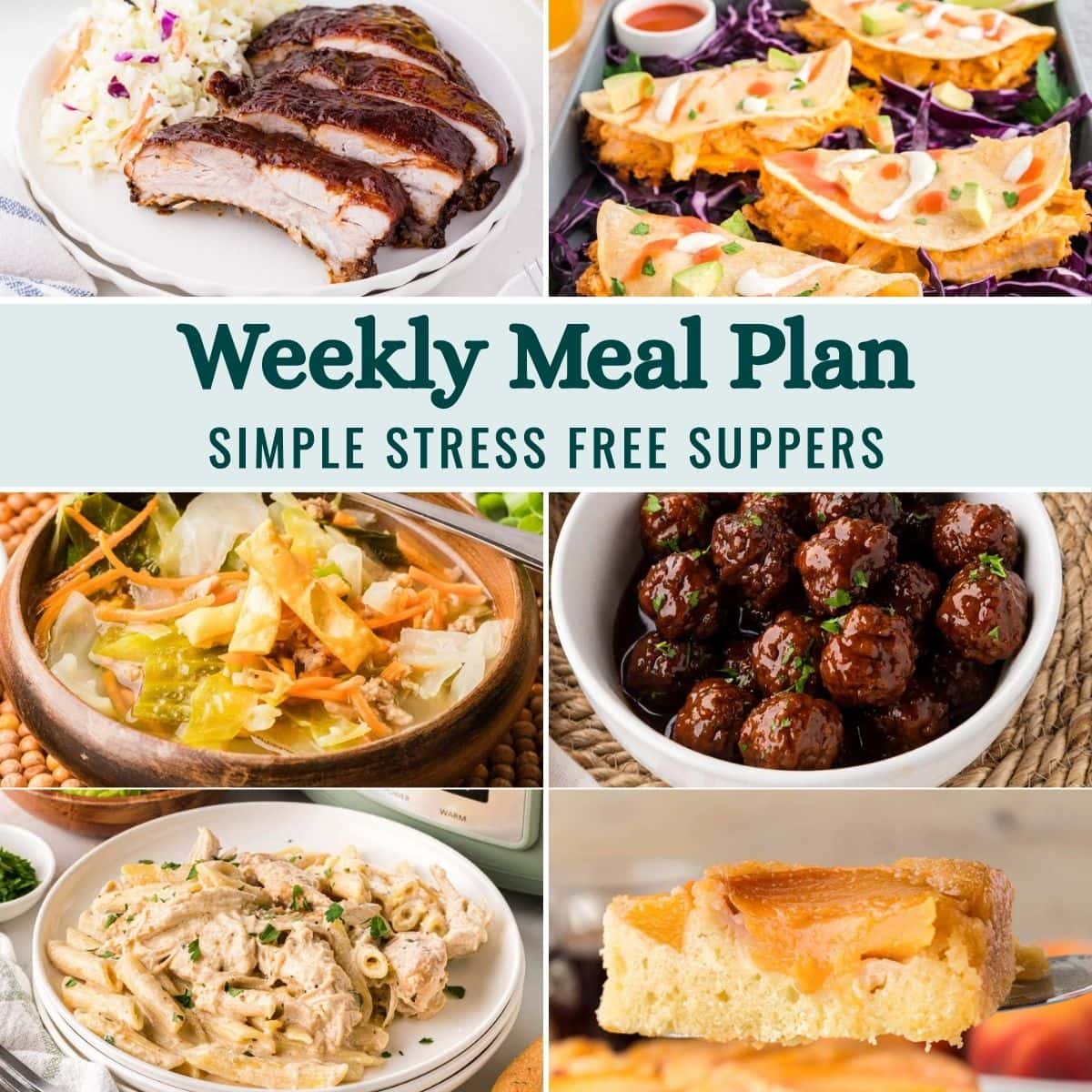 Weekly Meal Plan Menu for the Week of August 10, 2026 collage image.