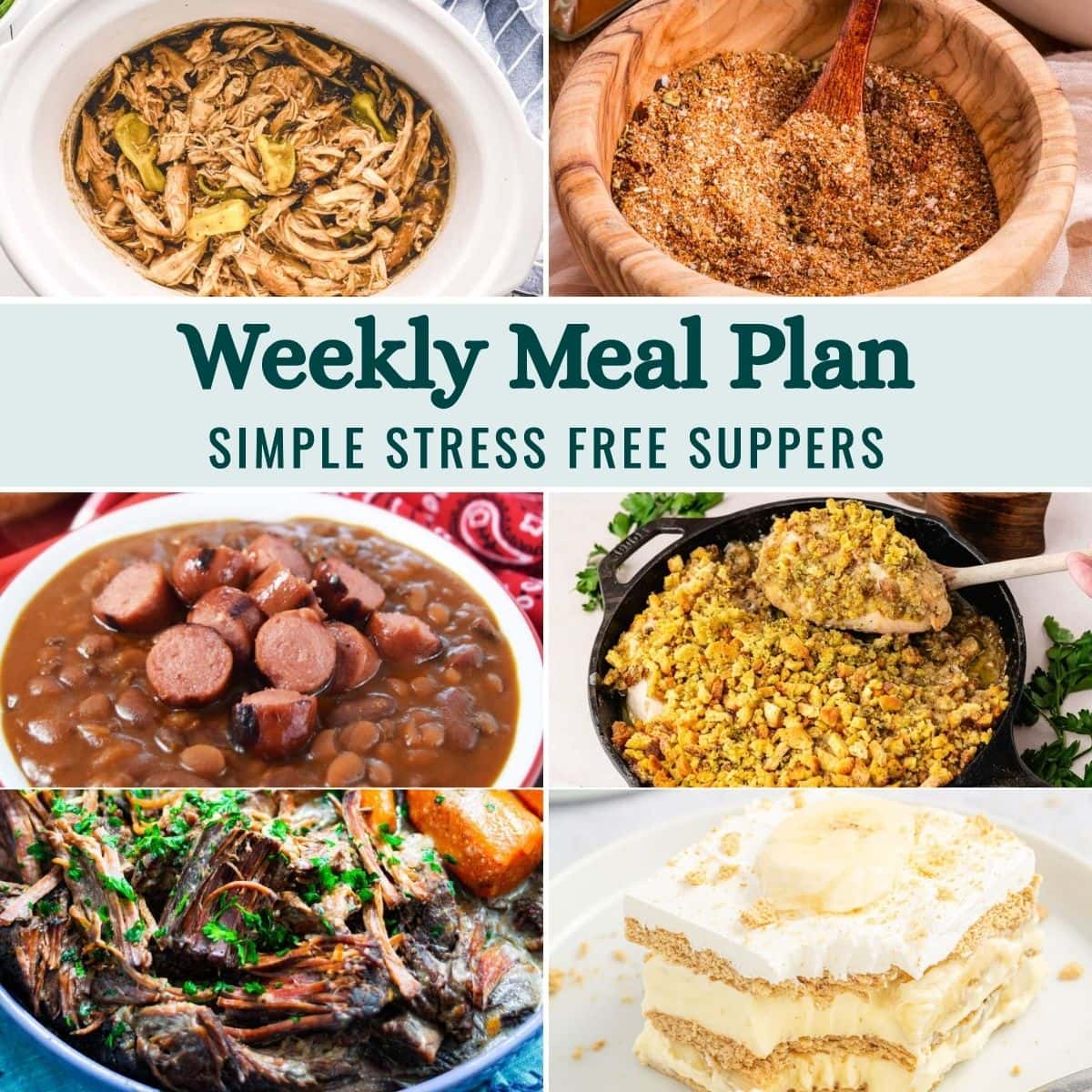 Weekly Meal Plan Menu for the Week of August 3, 2026 collage image.