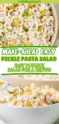 Dill Pickle Pasta Salad recipe Pinterest image