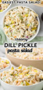 Dill Pickle Pasta Salad recipe Pinterest image