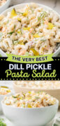 Dill Pickle Pasta Salad recipe Pinterest image