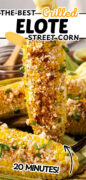 Elote Grilled Mexican Street Corn recipe Pinterest image