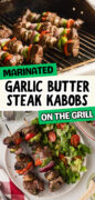 Garlic Butter Steak Kabobs Pinterest image