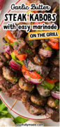 Garlic Butter Steak Kabobs Pinterest image