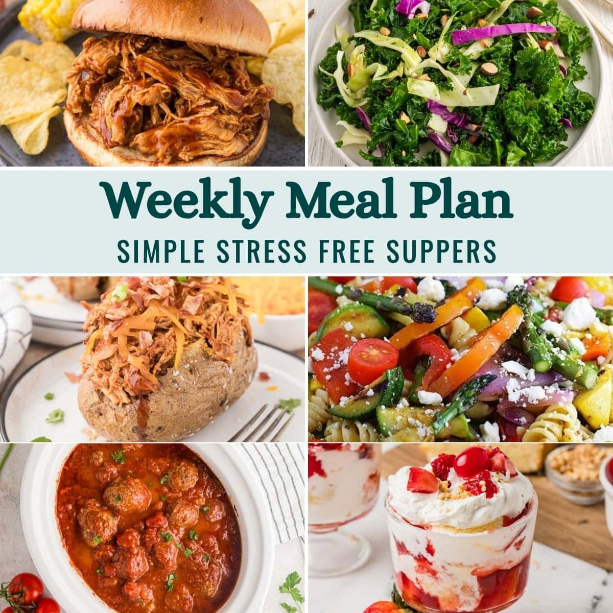 Weekly Meal Plan Menu for the Week of July 27, 2026 collage image.