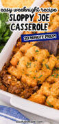 Sloppy Joe Tater Tot Casserole recipe Pinterest image