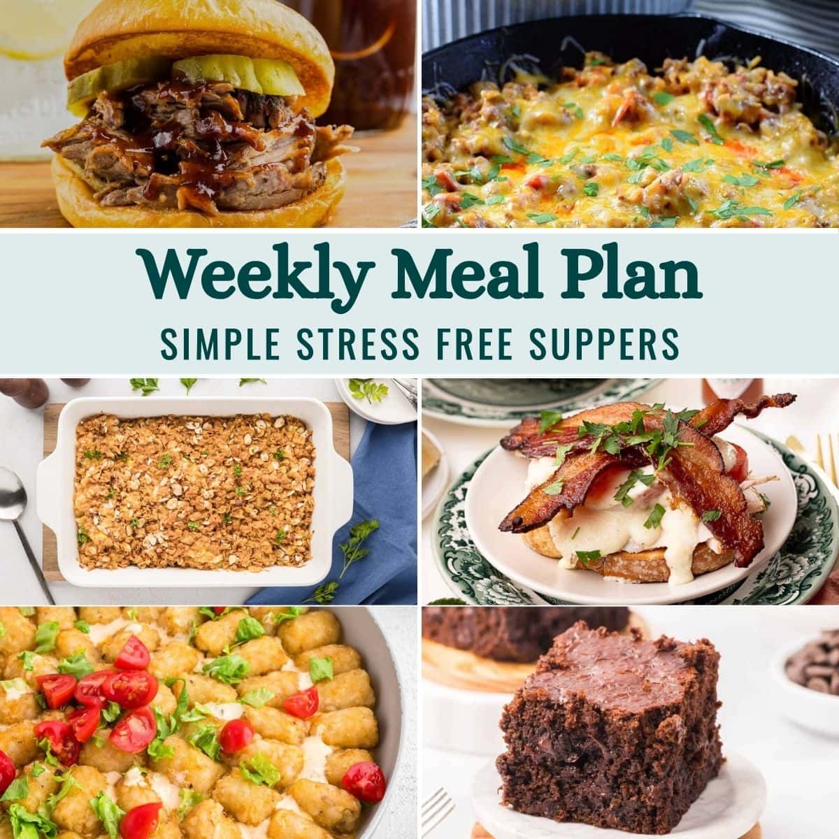 Weekly Meal Plan Menu for the Week of August 24, 2026 collage image.