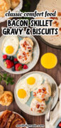 Bacon Gravy and biscuits Pinterest image