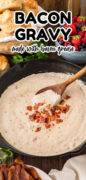 Bacon Gravy and biscuits Pinterest image