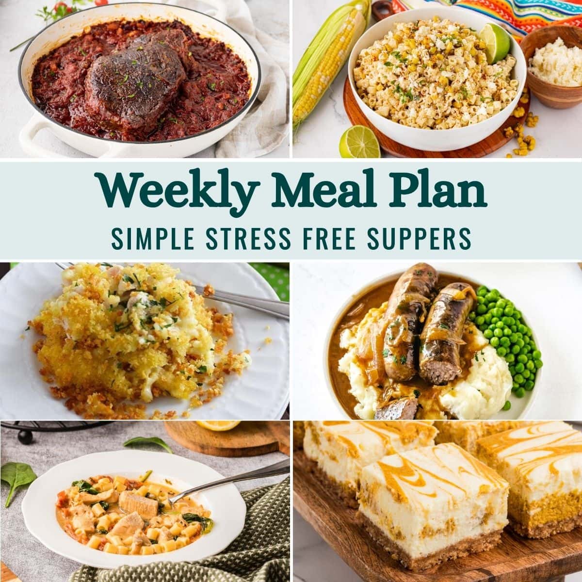 Weekly Meal Plan Menu for the Week of October 12, 2026 collage image.
