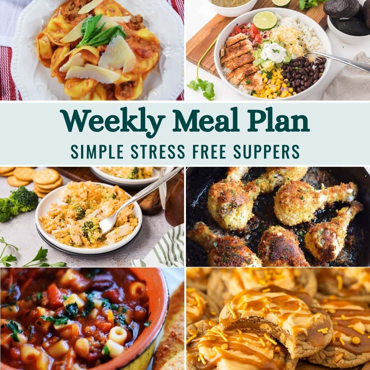 Weekly Meal Plan Menu for the Week of October 19, 2026 collage image.