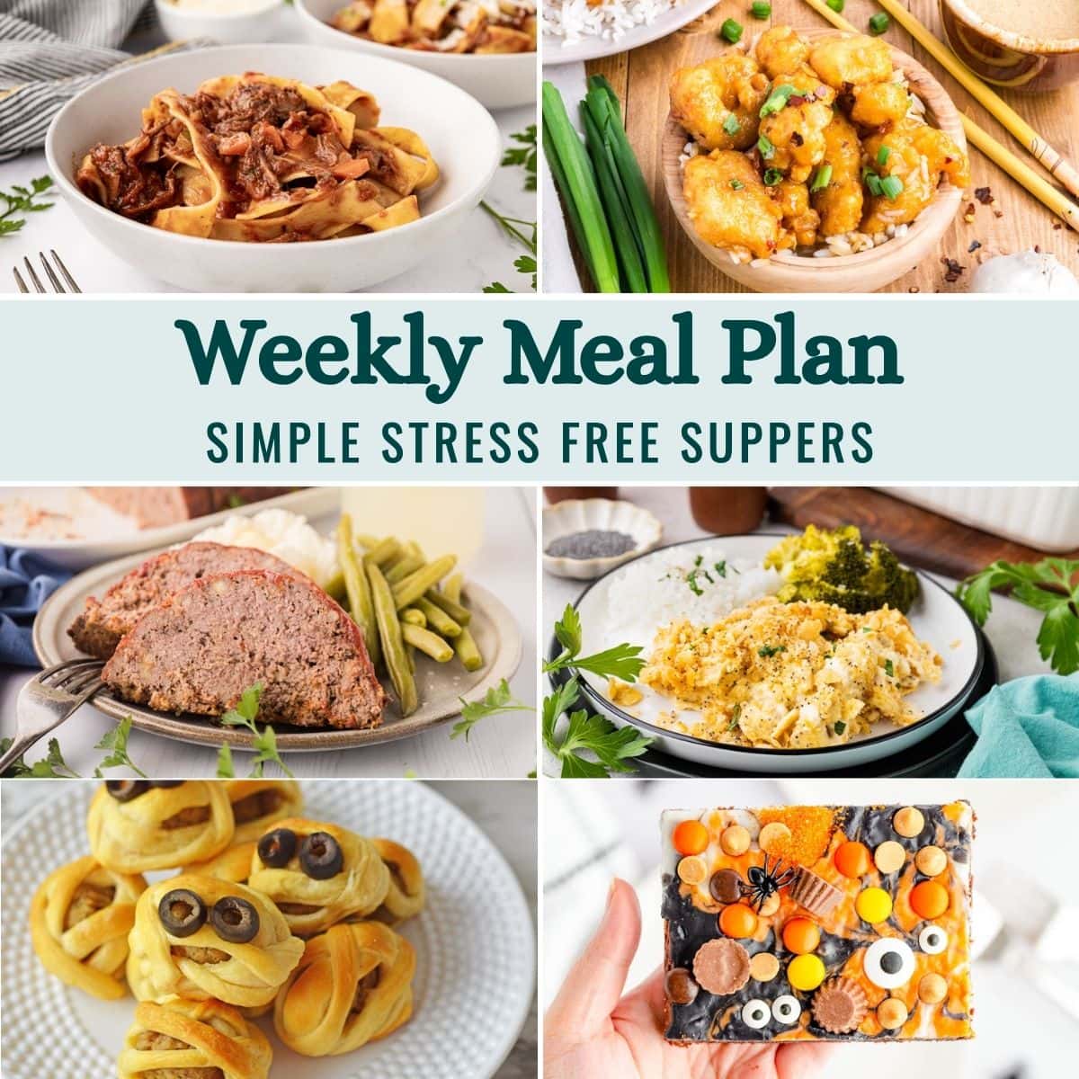 Weekly Meal Plan Menu for the Week of October 26, 2026 collage image.