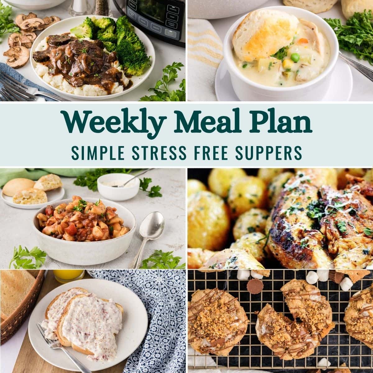 Weekly Meal Plan Menu for the Week of October 5, 2026 collage image.