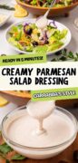 Creamy Parmesan Salad Dressing recipe Pinterest image