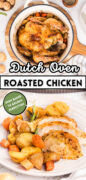 Dutch Oven Roasted Whole Chicken recipe Pinterest image