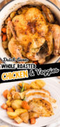 Dutch Oven Roasted Whole Chicken recipe Pinterest image