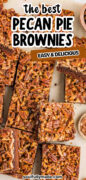 Pecan Pie Brownies recipe Pinterest image