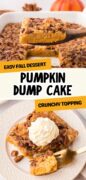 Pumpkin Dump Cake recipe Pinterest image